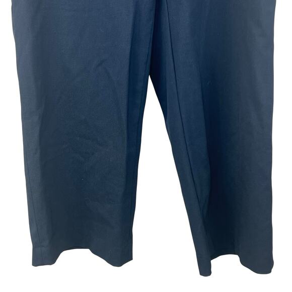 Babaton Navy Blue Wide Leg Trouser Pants Size 4 Cropped Wool Blend - Picture 4 of 13